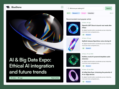 Generative AI News Website Design ai ai blog ai news ai website article blog feed generative ai journal magazine media news feed news web design inspiration news website newsfeed newspaper reading story ui ux web design