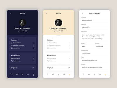 User Profile Dark/Light appdesign creativechallenge dailydesign dailyui designinspiration profilescreen ui uichallenge uidesign userinterface userprofile uxdesign