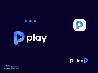 Play logo a b c d e f g h i j k l abstract logo branding channel colorful logo gradient graphic design icon letter p live logo media logo motion motion logo p logo p play logo modern play icon play logo symbol typography