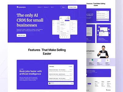 Power Pro - Landing page for CRM 2024 admin crm dashboard desktop erp figma community figma file free resources landing page sales ui web