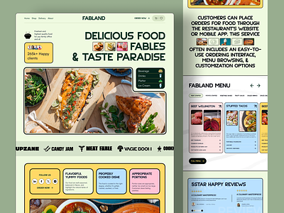 Fabland - Restaurant Website UI Design design illustration landing page restaurant ui uiux user interface webdesign website