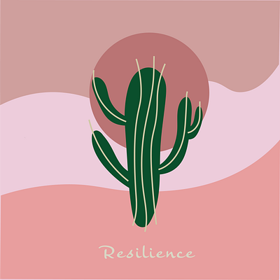 Resilience cactus desert firefly inspiration graphic design illustration illustrator muted colors nature