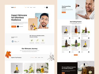 Skinfood-skincare website beauty clinic branding cosmetic creative ecommerce exploration healthcare landing page minimal product saas selfcare simple skin skincare uidesign uiux uxdesign web design website design