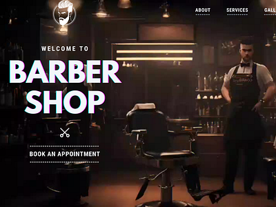 Barber Shop Canva Website Template, Men salon landing page barber shop canva template landing page men salon shop simple website website template