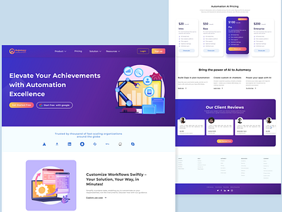 AI Automation Landing Page app branding clean design graphic design landing page logo logo clean logo modern logos modern ui ui landing page uidesign uilogo uiux uiweb ux design webdesign webui