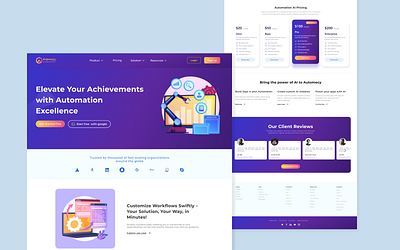 AI Automation Landing Page app branding clean design graphic design landing page logo logo clean logo modern logos modern ui ui landing page uidesign uilogo uiux uiweb ux design webdesign webui