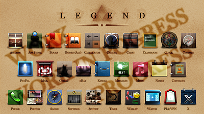 iPhone Theme - Legend design graphic design icon icons illustration ios iphone photoshop theme themes