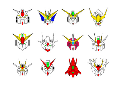 Mobile Suit Gundam Icon art branding graphic design gundam icon illustration japan logo vector