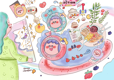 YUDUDU Food World animation branding illustr illustration