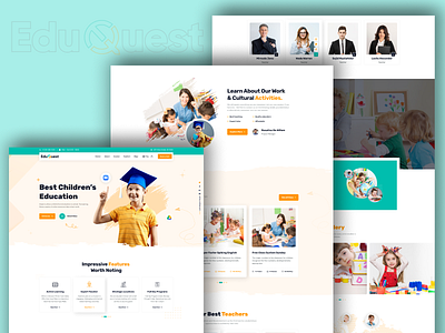 Kindergarten Website Template Design🔥 academy academy website child care children college website creative design education template kids kindergarten kindergarten web design kindergarten web template online course play school school study training education training website ui design university website