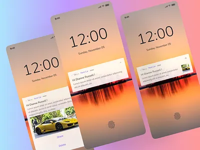 Notification-Lock-Screen lock lock notification notification notification popup
