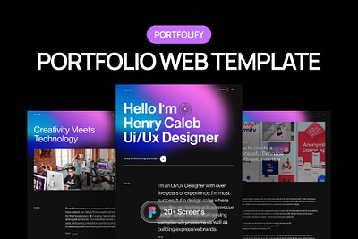 Portfolify - A Personal Portfolio Website branding buy template freelance portfolio graphic design gumroad template landing page figma personal personal portfolio portfolio portfolio landing page portfolio template portfolio website trendy 2024 ui ui portfolio ui8 template uiux uxui webdesign website design