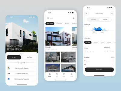 Real Estate App login real estate ui