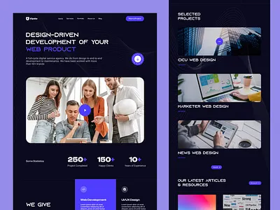Dark Landing page dark hero section landing page ui ux