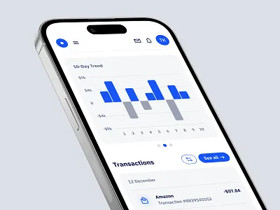 Financial Dashboard for SaaS Startup bank bank app banking bar chart charts credit card digital banking finance app finances financial fintech fintech app mobile banking money online banking saas ui user experience user interface ux