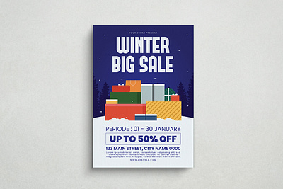 Winter Sale Flyer Template design discount flyer graphic design illustration sale template vector winter