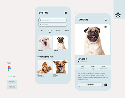 PET ME adaptation adopt app application branding cats dog dogs love lovers pets pug puppy ui ui design user experience ux ux design
