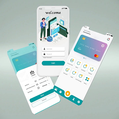 Banking App app design graphic design illustration ui ux