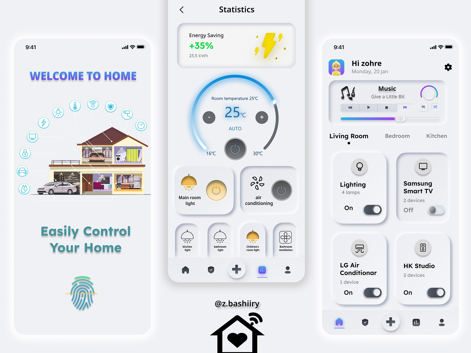 Smart Home App by Bella.Bsh on Dribbble