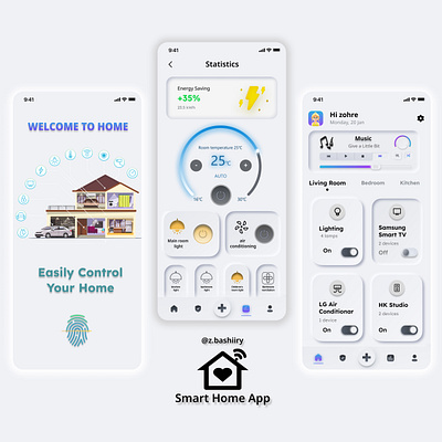 Smart Home App app design graphic design illustration ui ux