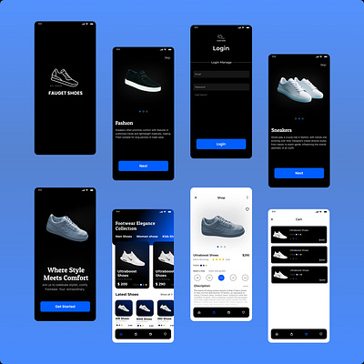 Shoes Ordering App 3d animation desgin figma design graphic design motion graphics ui ux