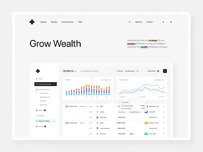 Simplify Your Finances app banking clean clear desktop finance fintech minimal minimalist product design simple ui ui design user interface web design website website design white
