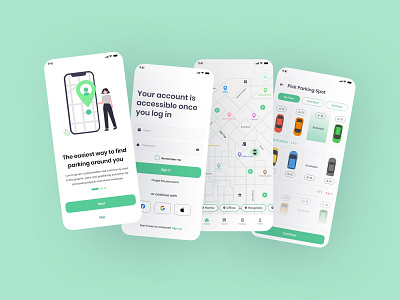 Car Parking App UI Design app auto automobile beautiful cars illustration modern car parking designs truck ui uiux ux vehicle