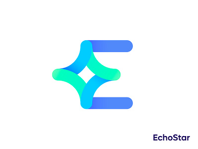 EchoStar Logo Exploration brand branding connection e energy flow geometric gradient identity letter e logo logodesign mark star symbol