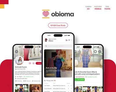 Obioma - Tailor Marketplace UI/UX Case Study app app design case study design fashion design tailor tailor app ui uiux ux design