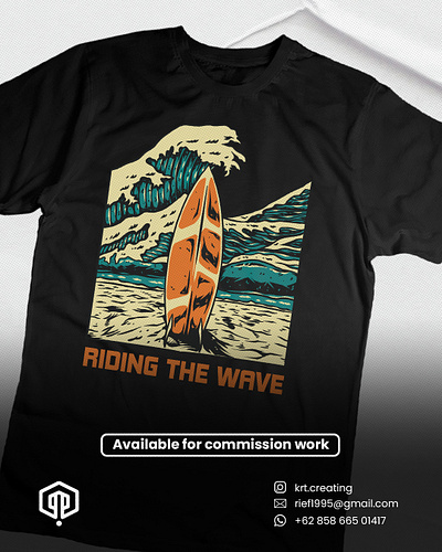 Riding the Wave artwork branding commissionwork extremesport illustration outdoorapparel sport surf surfing wave