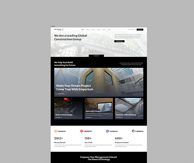 Explore the future in the construction industry construction landing page ui