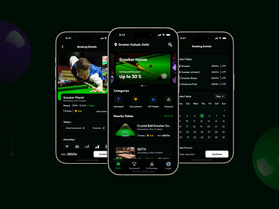 Snooker Reservation App branding ui