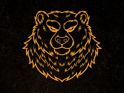 Golden Bear bear beast design emblem face gold golden grizzly head illustration logo logotype mascot predator print silhouette vector vintage