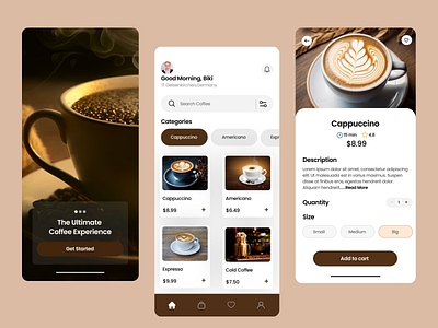 Coffee Shop Mobile Application app design cappuccino coffee coffee app coffee bean coffee order coffee shop delivery app mobile app starbucks