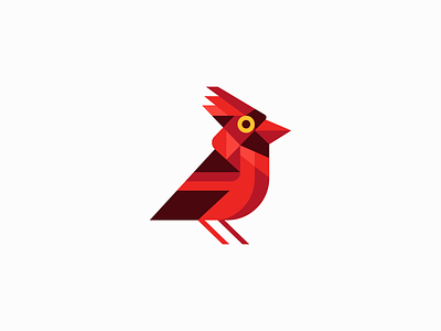 Geometric Cardinal Logo abstract bird branding cardinal cute design emblem geometric icon identity illustration logo mark mascot nature red sports symbol vector vibrant