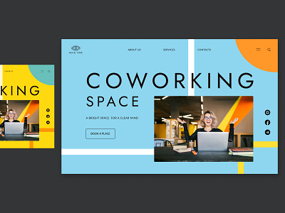 Coworking concept coworking design mainpage ui ux webdesign