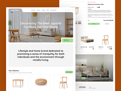Japandi Furniture Marketplace Website architect designinterior ecommerce furniture japandi marketplace meubel