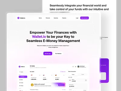 Wallet.io | Landing page dashboard wallet finance 3d branding dashboard design finance graphic design illustration landing page logo money saas ui ui design uidesign ux vector wallet web web design website