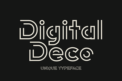 Digital Deco Typeface art deco branding creative cyber digital download flyer futuristic internet logo marketing poster social media startup typeface unique virtual reality