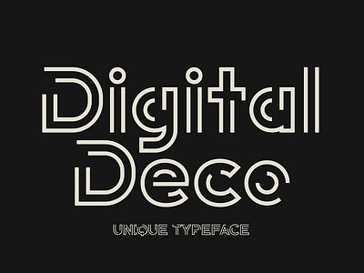 Digital Deco Typeface art deco branding creative cyber digital download flyer futuristic internet logo marketing poster social media startup typeface unique virtual reality