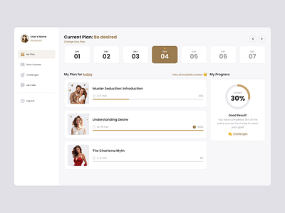 Muses Academy Application app dashboard design site ui ux