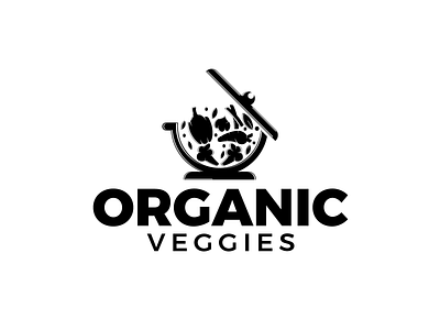 Organic Veggies branding design flat graphic design logo vector