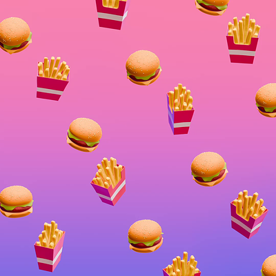 Fast Food 3d animation b3d burgers eevee food illustration motion graphics