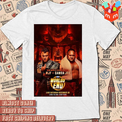 AEW World Championship MJF vs Samoa Joe Worlds End t-shirt