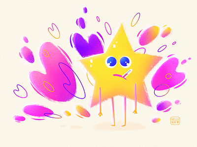 6/365 I'm sick. Character digital illustration abstract art artist character concept design illustration pink shine sick star starly violet yellow
