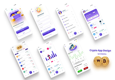 Crypto App app design graphic design logo ui ux vector