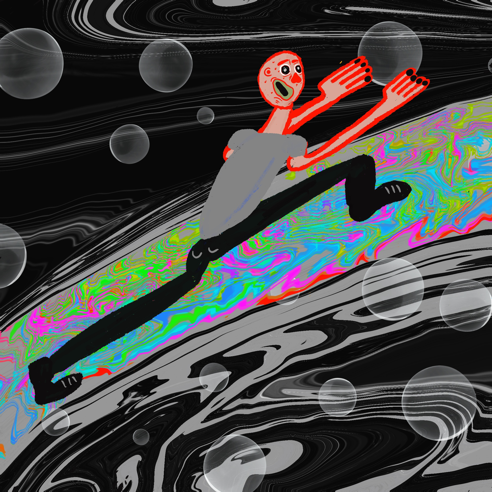 73/ Away 2dillustration abstract illustration adobe photoshop boy comic digitalart digitalartist planet run away running