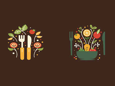 Vegetarian restaurant concept bio branding cafe graphic design healthy logo restaurant vegan vegetarian
