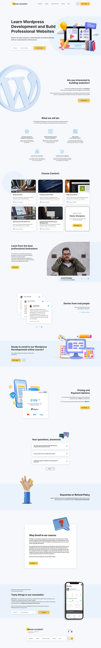 Smash Academy landing page landingpage ui uxui webdesign