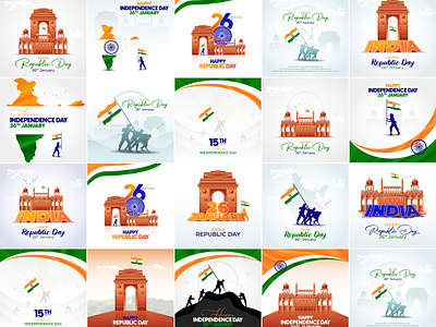 Creative Independence Day Social Banner for India 26 january freedom happy republic day independence day india culture india flag indian map indian poster republic day india social media post
